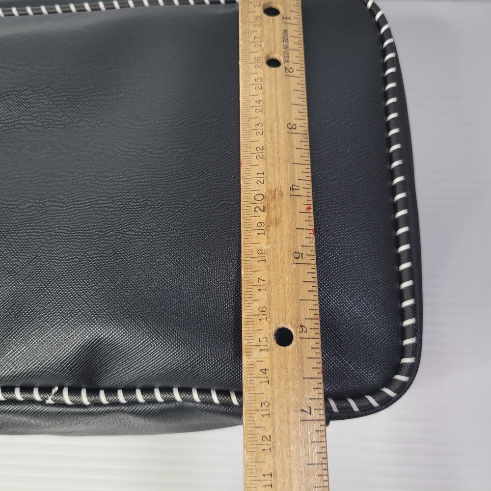 Dabney Lee Large Makeup Bag Zipper Black & White Zebra 2 Section Multi Pockets - Picture 6 of 10